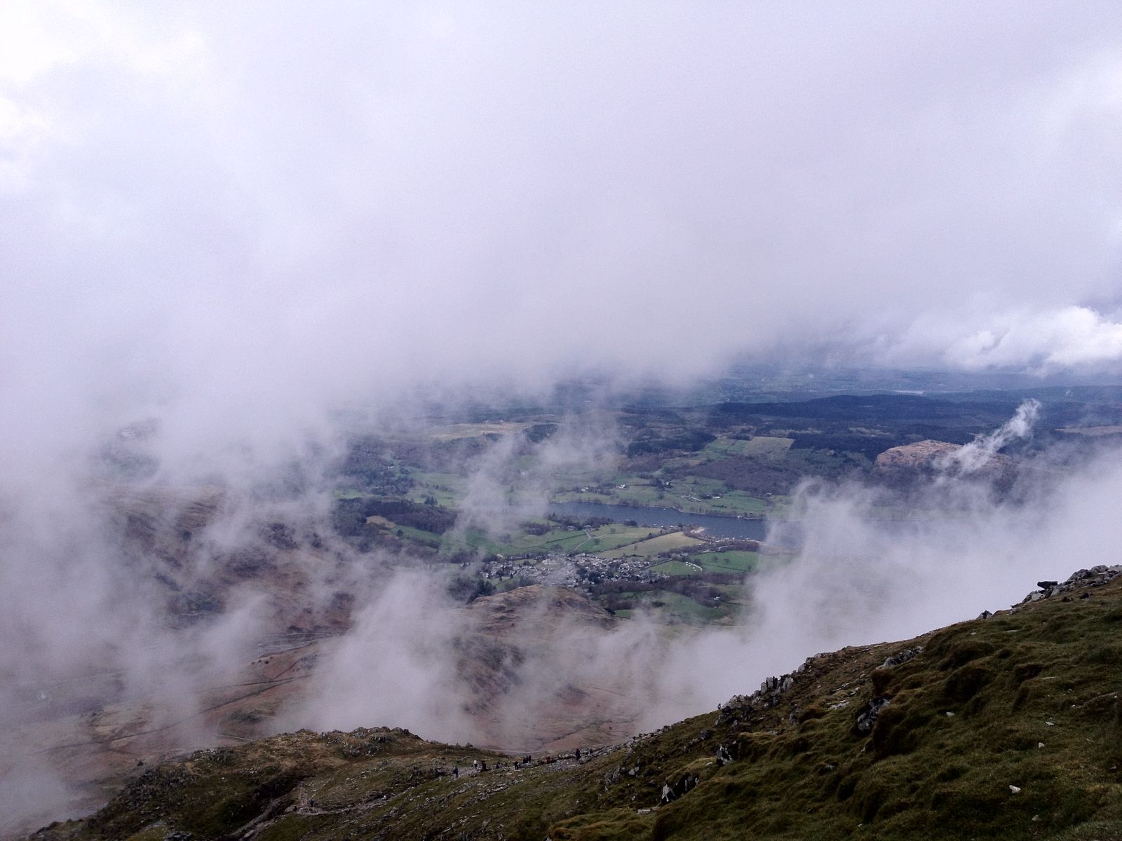 View down to Coniston village from the summit